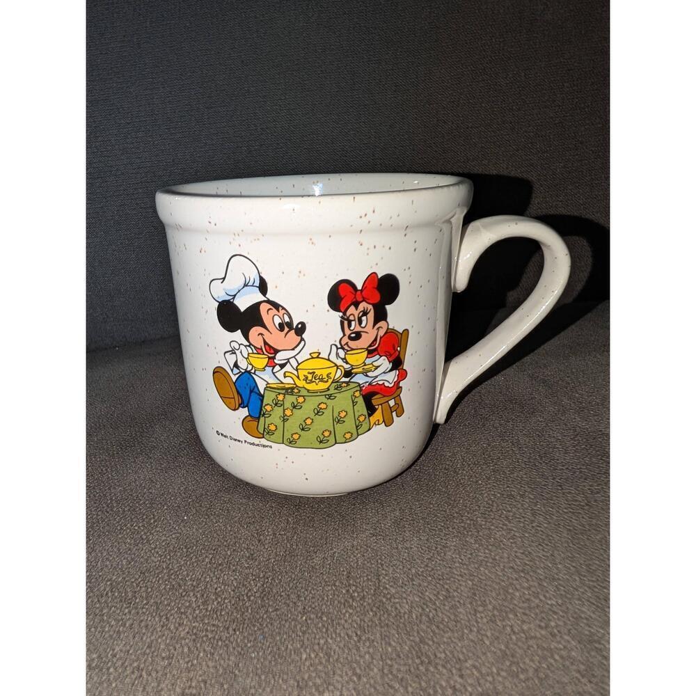 Treasure Craft Disney Ceramic Mug Speckled Ivory Graphic Vintage Collectible